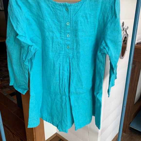 Flax Linen Backup Tunic Top Size M Back Up Blouse - Picture 9 of 9